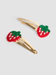 JoJo Maman Bébé Red Strawberry Clips 2 Pack - Image 3 of 3