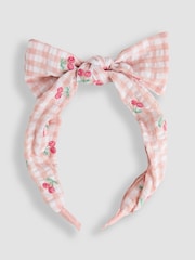 JoJo Maman Bébé Gingham Bow Hairband - Image 1 de 3