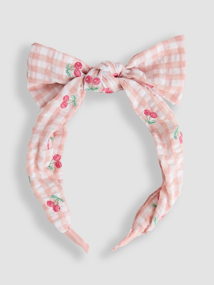 JoJo Maman Bébé Gingham Bow Hairband - Image 1 de 3