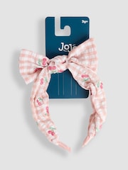 JoJo Maman Bébé Gingham Bow Hairband - Image 2 de 3