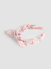 JoJo Maman Bébé Gingham Bow Hairband - Image 3 de 3