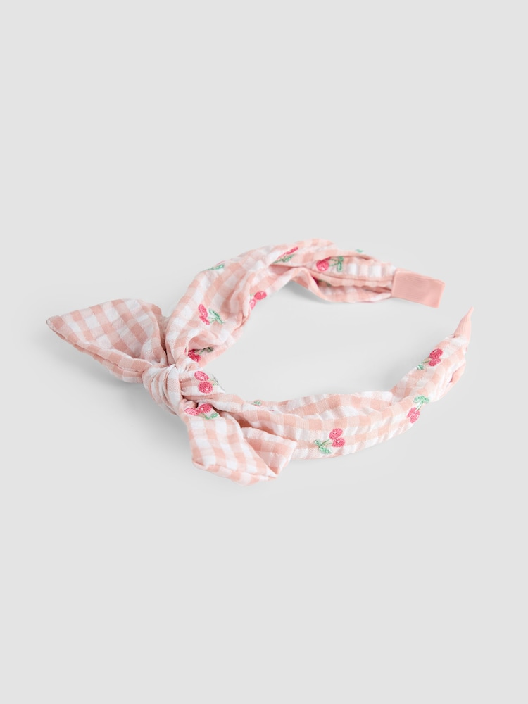 JoJo Maman Bébé Gingham Bow Hairband - Image 3 de 3
