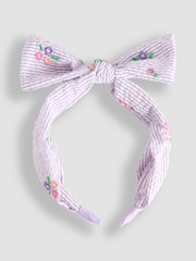 JoJo Maman Bébé Lilac Bow Headband - Image 1 of 3