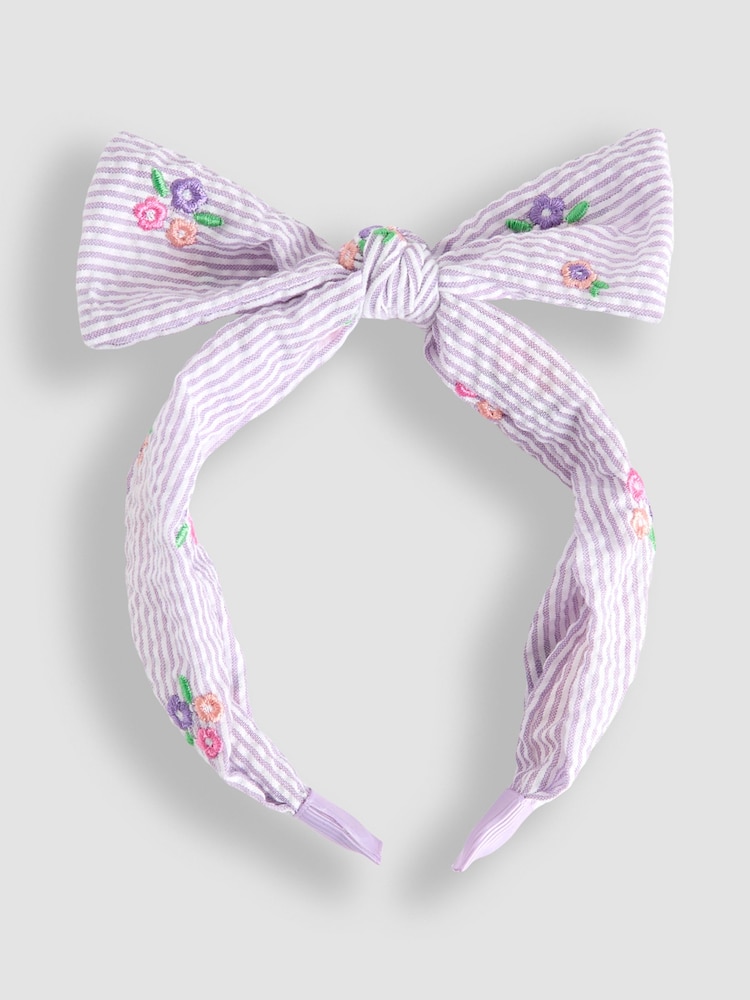 JoJo Maman Bébé Lilac Bow Headband - Image 1 of 3