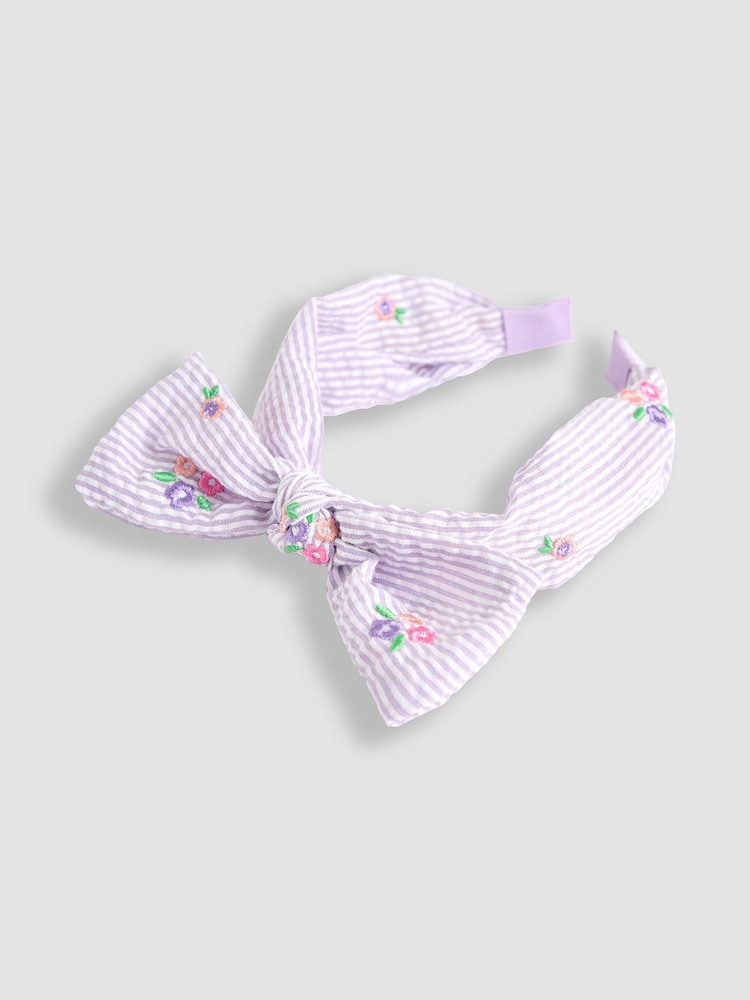 JoJo Maman Bébé Lilac Bow Headband - Image 2 of 3