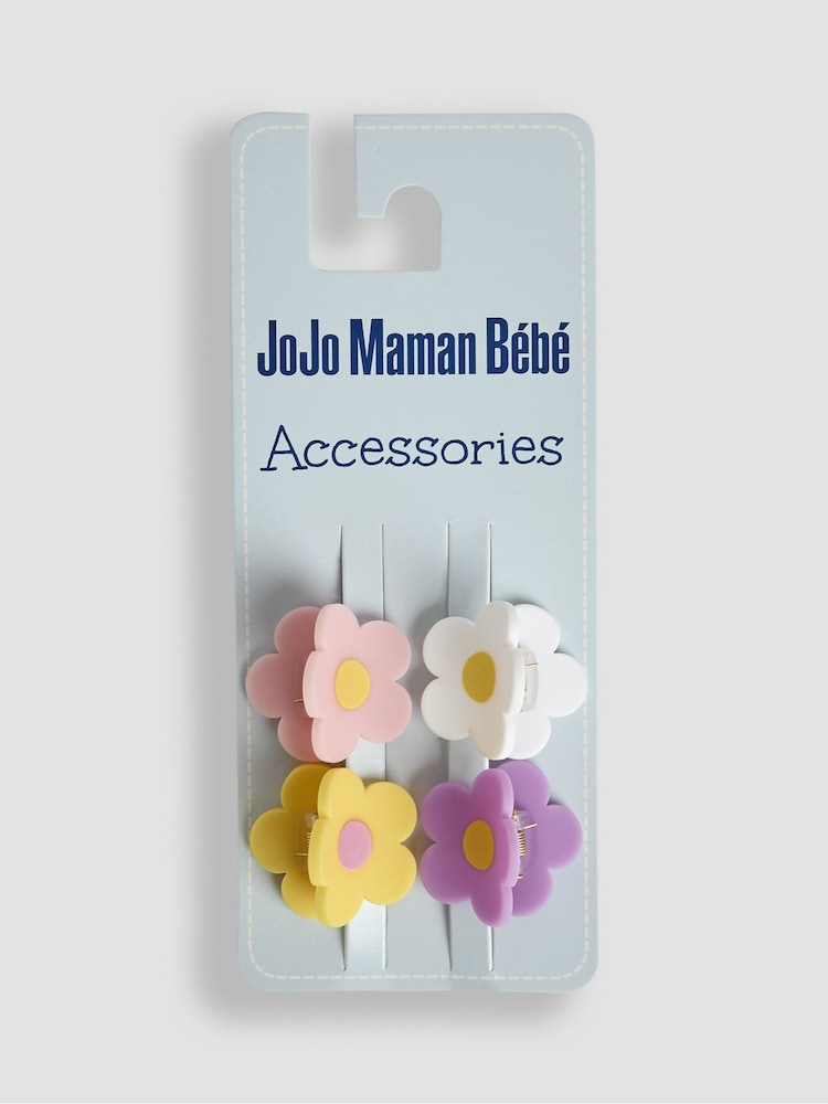 JoJo Maman Bébé Yellow 4-Pack Claw Clips - Image 1 of 3