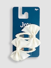 JoJo Maman Bébé Cream Bow Hair Clips 2 Pack - Image 2 of 3