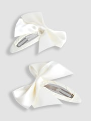 JoJo Maman Bébé Cream Bow Hair Clips 2 Pack - Image 3 of 3