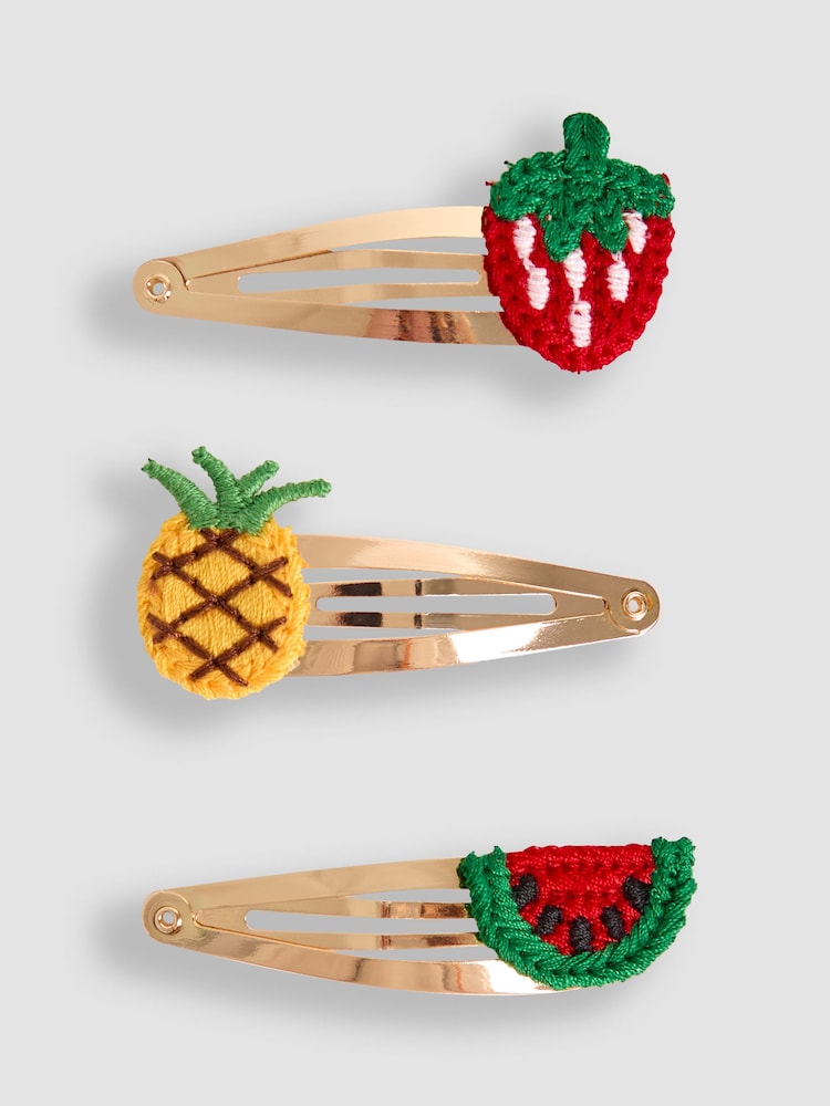 JoJo Maman Bébé Red 3-Pack Crochet Clips - Image 2 of 3