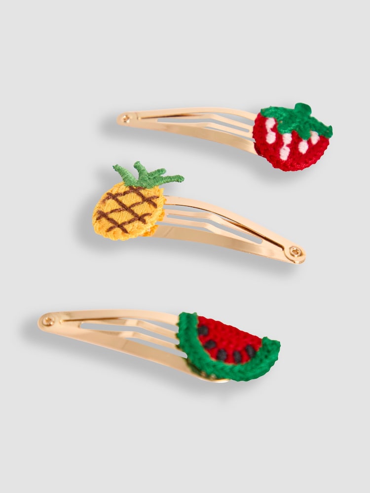 JoJo Maman Bébé Red 3-Pack Crochet Clips - Image 3 of 3