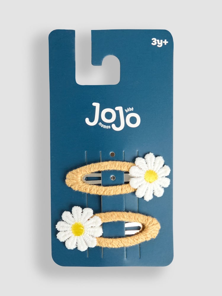 JoJo Maman Bébé White Crochet Clips 2 Pack - Image 2 of 3