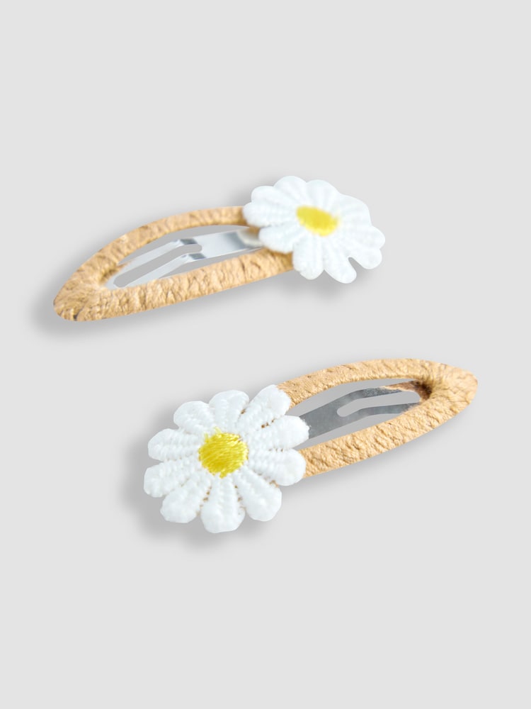JoJo Maman Bébé White Crochet Clips 2 Pack - Image 3 of 3
