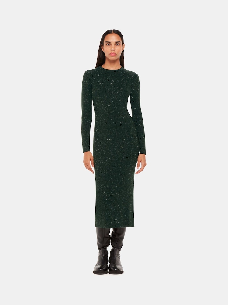 Whistles Green Petite Annie Sparkle Knit Dress - Image 1 of 5 Whistles Green Petite Annie Sparkle Knit Dress - Image 1 of 5