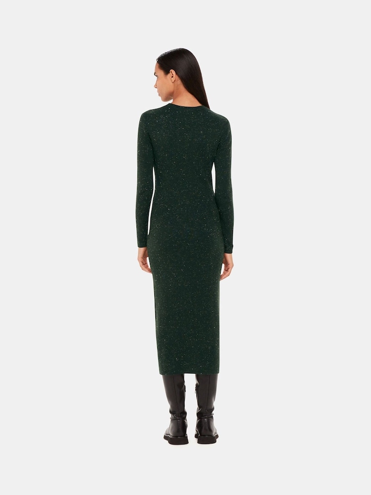 Whistles Green Petite Annie Sparkle Knit Dress - Image 2 of 5 Whistles Green Petite Annie Sparkle Knit Dress - Image 2 of 5