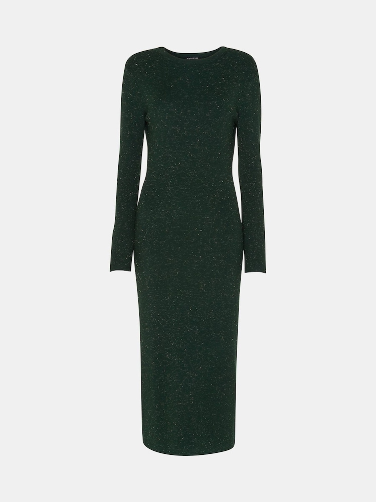 Whistles Green Petite Annie Sparkle Knit Dress - Image 5 of 5 Whistles Green Petite Annie Sparkle Knit Dress - Image 5 of 5