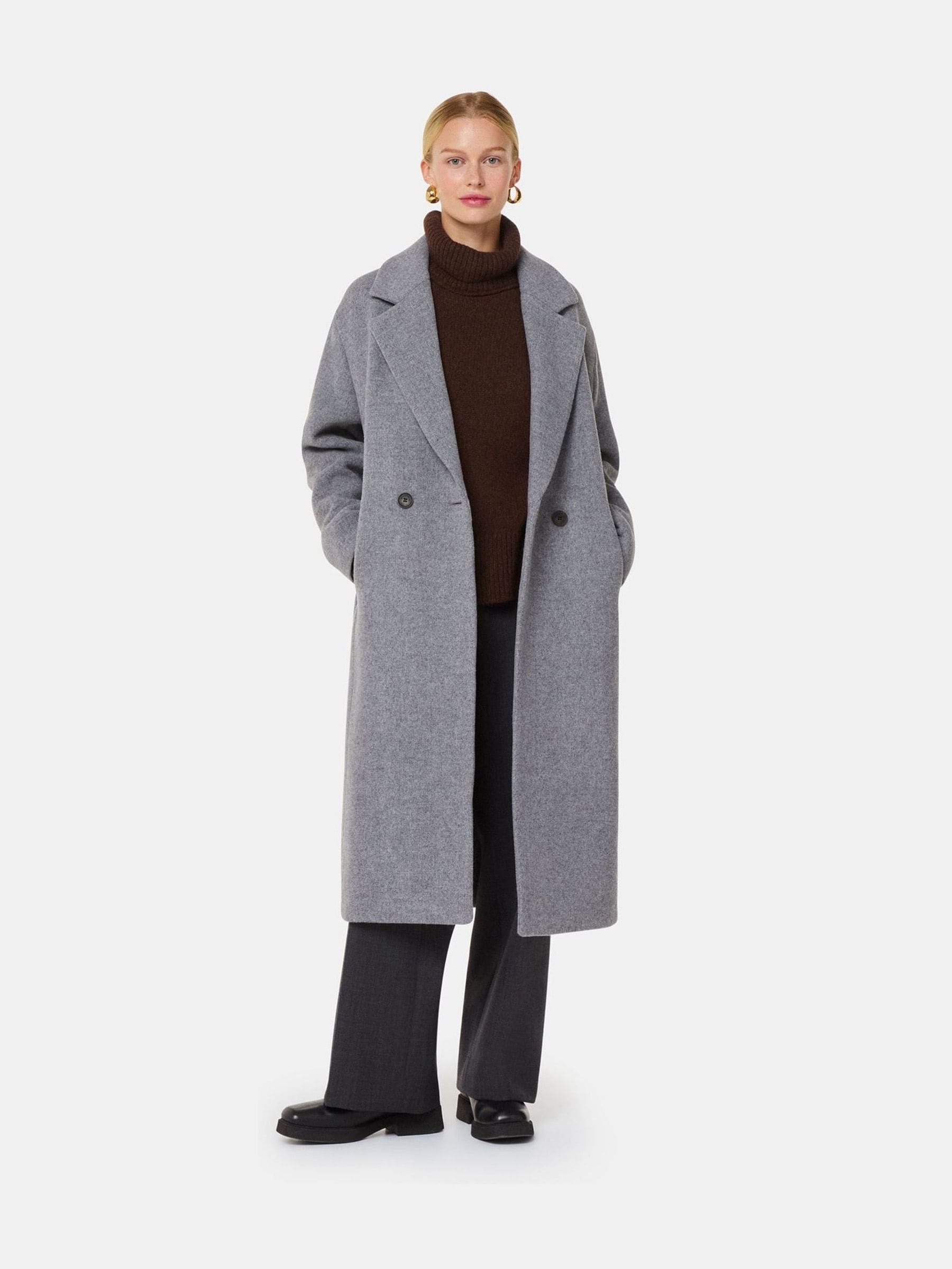 Buy Whistles Grey Petite Eliza Double Breasted Coat from Next USA