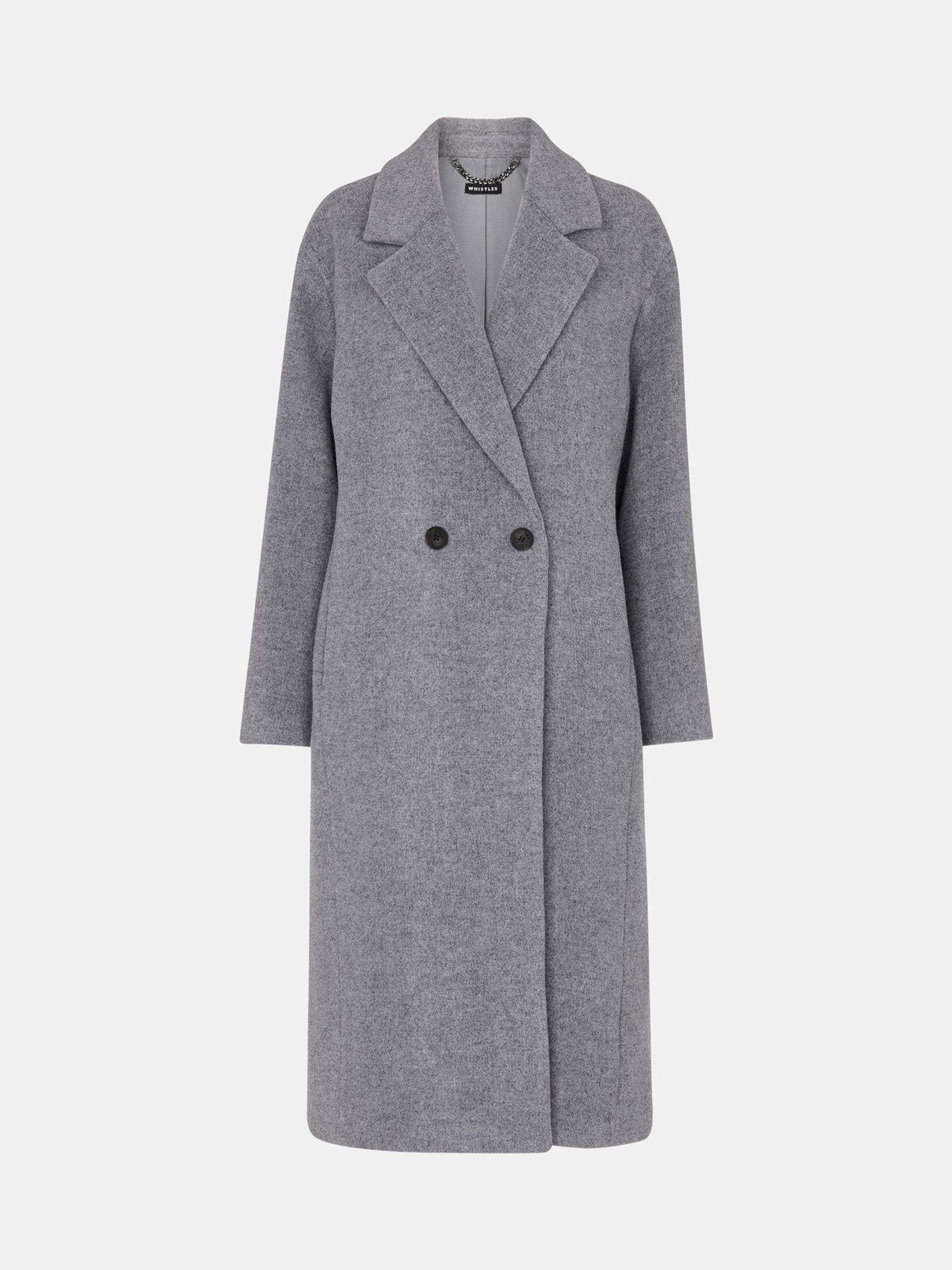 Buy Whistles Grey Petite Eliza Double Breasted Coat from Next USA