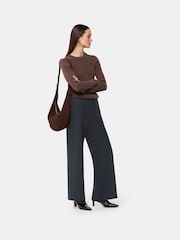 Whistles Black Petite Louisa Tab Detail Trousers - Image 1 of 4
