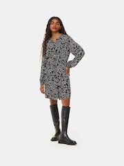 Whistles Black Petite Chain Print Flippy Dress - Image 1 of 5
