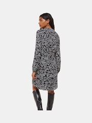 Whistles Black Petite Chain Print Flippy Dress - Image 2 of 5