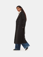 Whistles Black Petite Morgan Funnel Neck Coat - Image 3 of 5
