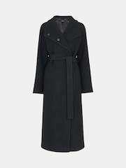 Whistles Black Petite Morgan Funnel Neck Coat - Image 5 of 5