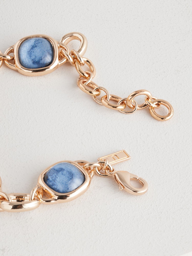 Gold Tone Resin Link Bracelet - Image 5 of 5