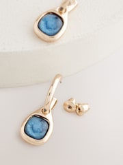 Gold Tone Resin Drop Earrings - Image 3 of 3