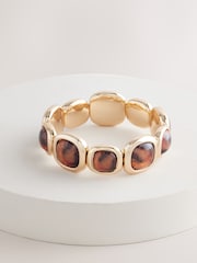 Gold Tone Resin Stretch Bracelet - Image 1 of 3