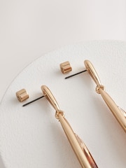 Gold Tone Resin Teardrop Earrings - Image 2 of 3