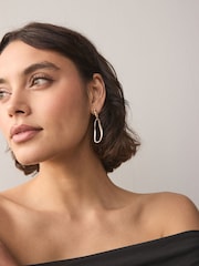 Gold Tone Molten Drop Earrings - Image 2 of 5