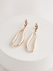 Gold Tone Molten Drop Earrings - Image 3 of 5