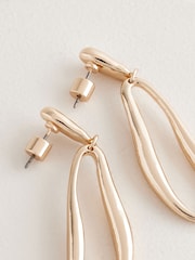 Gold Tone Molten Drop Earrings - Image 4 of 5