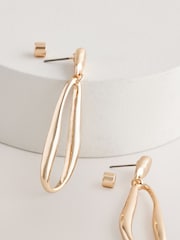 Gold Tone Molten Drop Earrings - Image 5 of 5