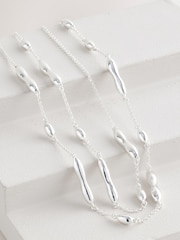 Silver Tone Long Rope Necklace - Image 2 of 3