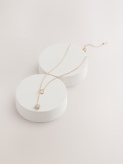 Tonalité d'or - Collier Lariat en fil de cœur fabriqué avec des métaux recyclés - Image 3 de 5
