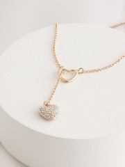 Tonalité d'or - Collier Lariat en fil de cœur fabriqué avec des métaux recyclés - Image 5 de 5