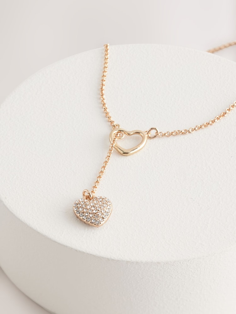 Tonalité d'or - Collier Lariat en fil de cœur fabriqué avec des métaux recyclés - Image 5 de 5