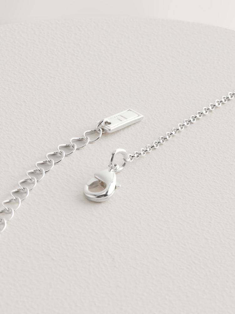 Silver Tone Heart Thread Through Lariat Necklace Made With Recycled Metals - Image 5 of 5