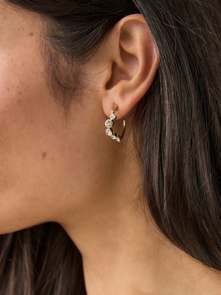 Dorado - Pendientes de aro brillantes - Imagen 2 de 5