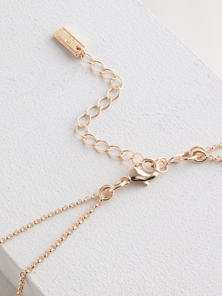 Gold Tone Molten Drop Layer Necklace - Image 3 of 3 Gold Tone Molten Drop Layer Necklace - Image 3 of 3