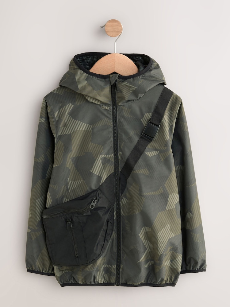 Camouflage Bag Pocket Shower Resistant Jacket (3-12yrs) - Image 1 of 5 Camouflage Bag Pocket Shower Resistant Jacket (3-12yrs) - Image 1 of 5