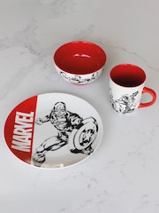 Pyramid International Marvel Logo Tableware 3 Piece Set - Image 1 of 2
