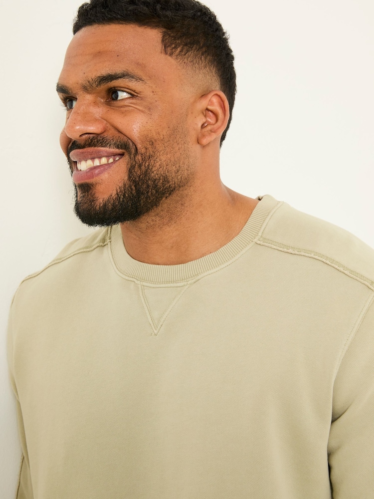 FatFace Otterton Sage Green Crew Neck Sweatshirt - Image 6 of 7