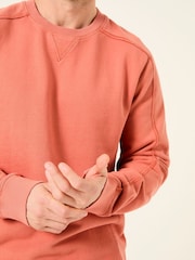 FatFace Otterton Orange Crew Neck Sweatshirt - Image 4 of 7