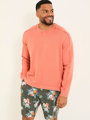 FatFace Otterton Orange Crew Neck Sweatshirt - Image 5 of 7