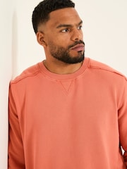 FatFace Otterton Orange Crew Neck Sweatshirt - Image 6 of 7