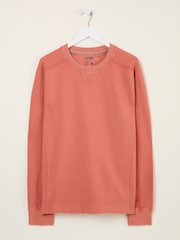 FatFace Otterton Orange Crew Neck Sweatshirt - Image 7 of 7