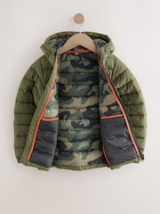 Khaki Green Quilted Midweight Hooded Jacket (3-17yrs) - Image 2 of 5