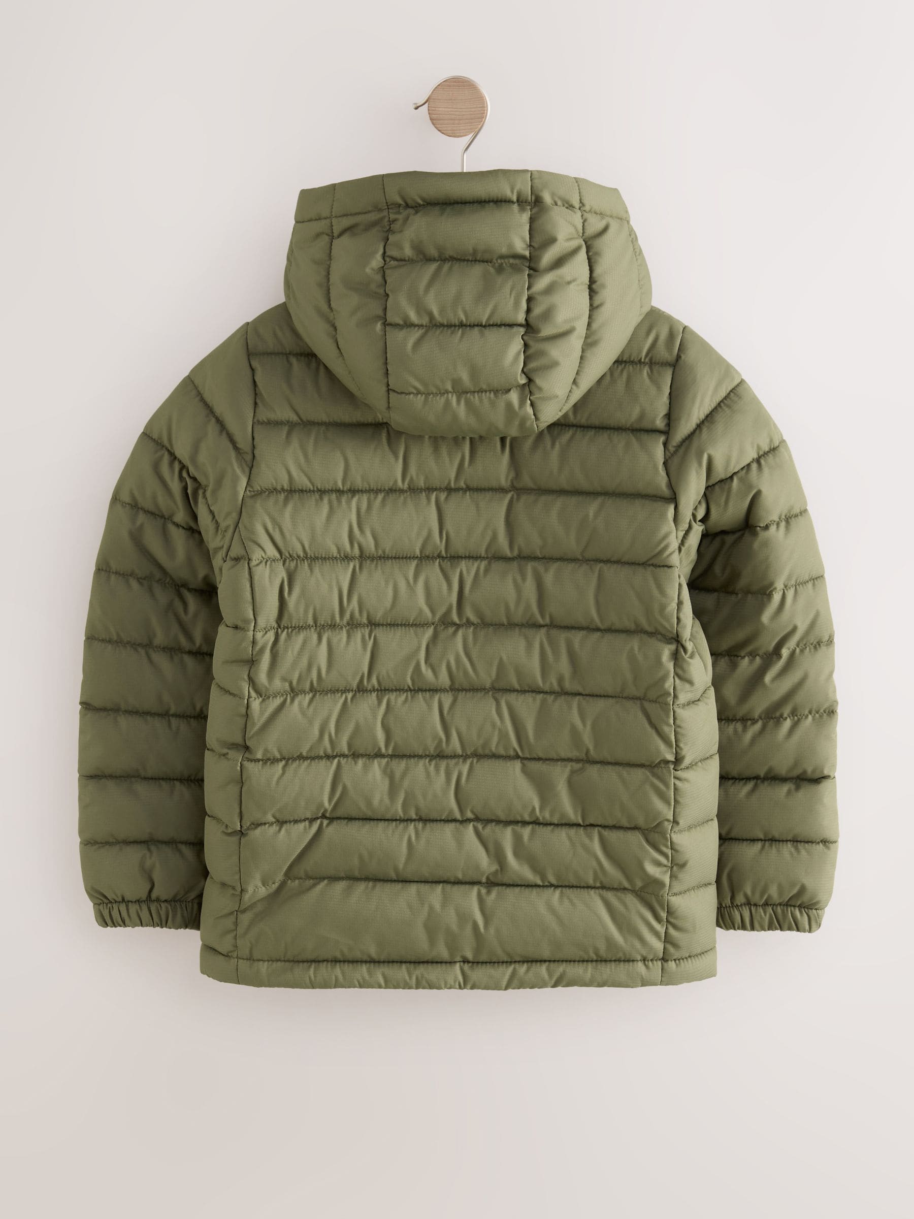 Buy Khaki Green Quilted Midweight Hooded Jacket (3-17yrs) from the